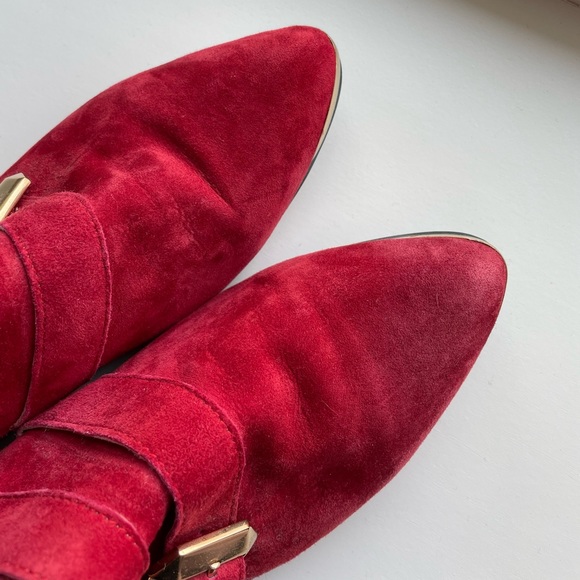 Red suede buckle Aldo boots - Picture 3 of 7